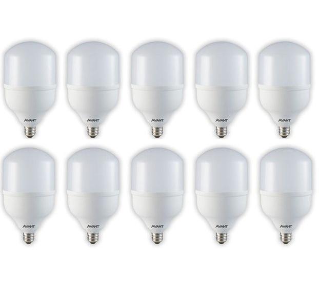 Imagem de Kit 10 Lâmpadas LED Bulbo HP E27 50W 6500K Branco Frio