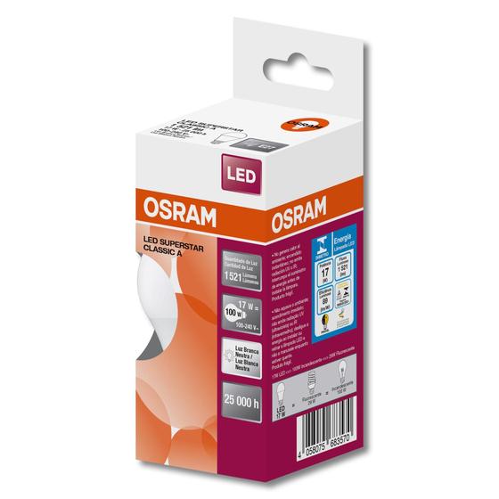 Imagem de Kit 10 Lampadas Led Cla100 17W 4000K 1521Lm E27 - Osram