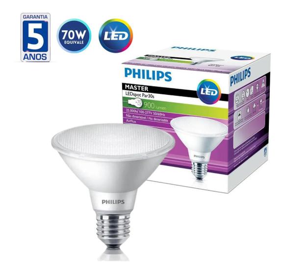 Imagem de Kit 10 Lâmpadas Led Par30 9,5W 900Lm Bivolt Philips