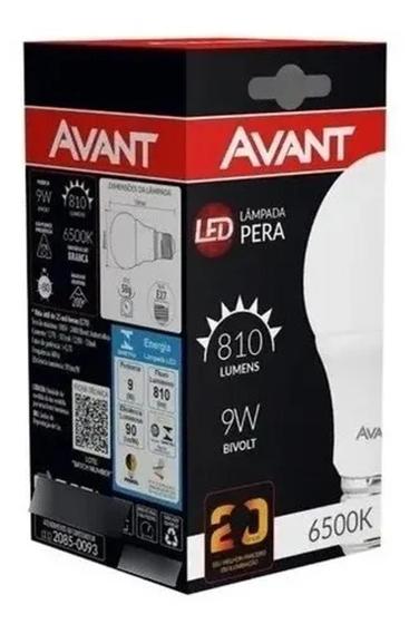 Imagem de Kit 10 Lampadas Led Pera 9w Avant Luz Branca Bivolt 6500k