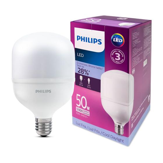 Imagem de Kit 10 Lâmpadas LED Philips 50W 5000lm 6500K Branca Fria