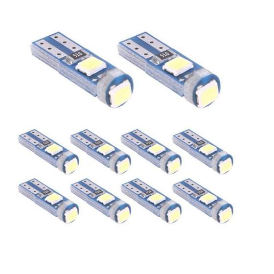 Kit 10 Lâmpadas Led Pinguinho T5 3 Leds Painel Carro Moto Menor preço em Kit 10 Lâmpadas Led Pinguinho T5 3 Leds Painel Carro Moto
