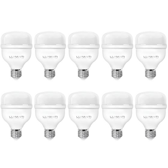 Imagem de Kit 10 Lâmpadas Led Super Bulbo 20w Alta Potência Bivolt Branco Frio 