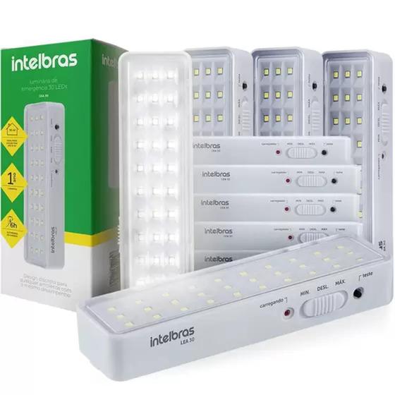 Imagem de Kit 10 lâmpadas luminaria de emergencia 30 leds intelbras