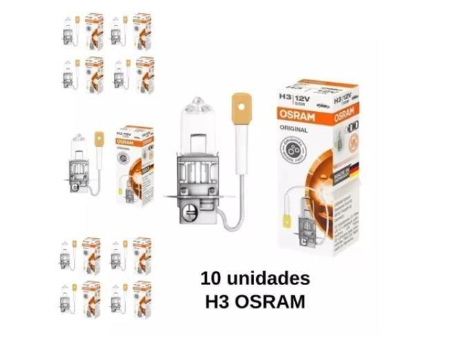 Imagem de Kit 10 Lâmpadas Para Farol Carro Osram H3 12V 55W