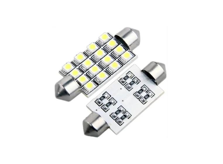 Imagem de Kit 10 Lâmpadas Torpedo 16 Leds 42Mm