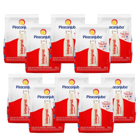 Kit 10 Leite em Pó Instantâneo Integral Piracanjuba 800g Menor preço em Kit 10 Leite em Pó Instantâneo Integral Piracanjuba 800g