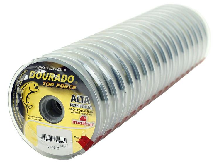Imagem de Kit 10 Linhas Monofilamento Mazzaferro Dourado Top Force 0,30mm 14.8lb/6.7kg (10x100 Metros)