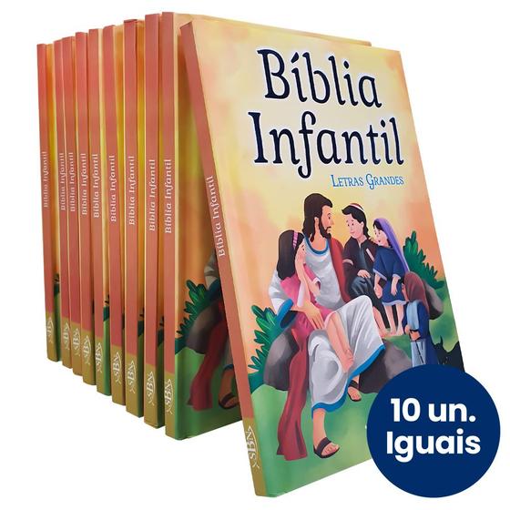 Imagem de Kit 10 Livros  Bíblia Infantil  Letras Grandes