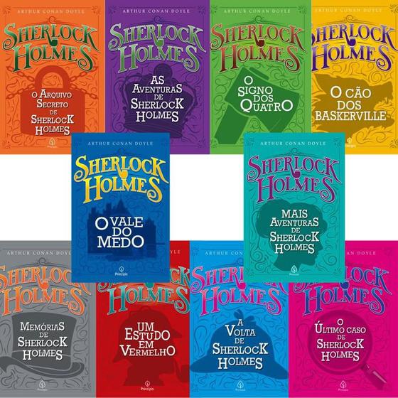 Imagem de Kit 10 Livros Sherlock Holmes Arthur Conan Doyle Principis Literatura - Atividade Educativo Amigo