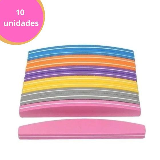 Imagem de Kit 10 Lixa Buffer De Polir Unha Gel Acrílico 100/180