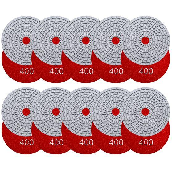Imagem de Kit 10 Lixas Diamantadas Seca e Úmida Floral Ouro 400 - Ø100mm