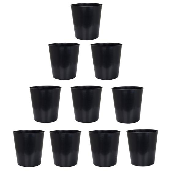 Kit 10 Lixeira Escritório Cesto Multiuso 10 Litros Preto Menor preço em Kit 10 Lixeira Escritório Cesto Multiuso 10 Litros Preto