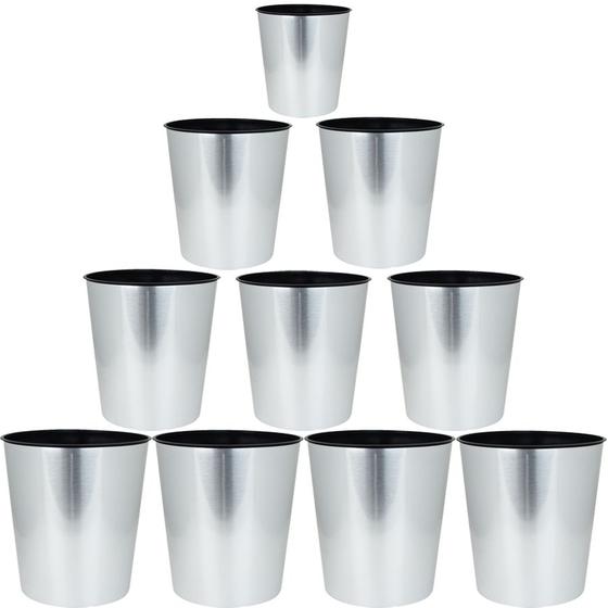 Kit 10 Lixeiras Escritório Label Em Inox 10 Litros Arqplast Menor preço em Kit 10 Lixeiras Escritório Label Em Inox 10 Litros Arqplast
