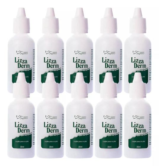 Imagem de Kit 10 Loção Lizza Derm Para Os Pés Suave Fragrance 30ml