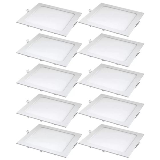 Kit 10 Luminaria Led embutir 18w quadrada Nitrolux 6500k BIV