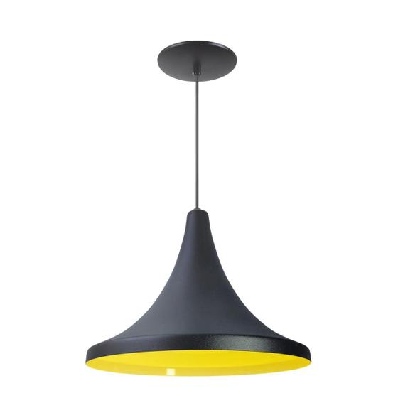 Imagem de Kit 10 Luminária Pendente Tailandesa Com Interior Amarelo Com Fiação 110/220v