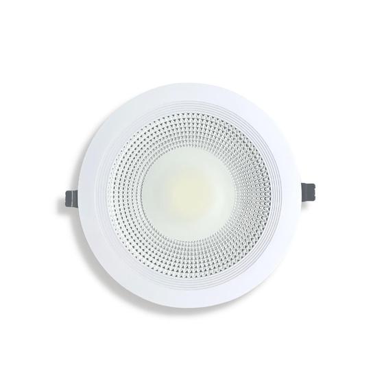 Imagem de Kit 10 Luminárias Cob De Embutir Led Redonda 30W Luz Amarela