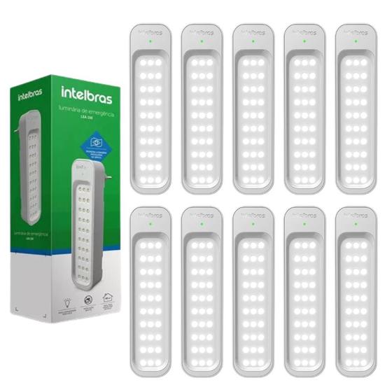 Imagem de Kit 10 Luminárias De Emergência 30 LEDs Intelbras Lea 150 Bivolt