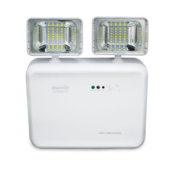 Imagem de Kit 10 Luminarias Emerg Segurimax Led 2 Farois 1200 Lumens