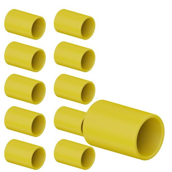 Imagem de Kit 10 Luva De Pressão Emenda Conduites Corrugados PVC Amarelo Instalações Elétricas 3/4 25mm Tigre