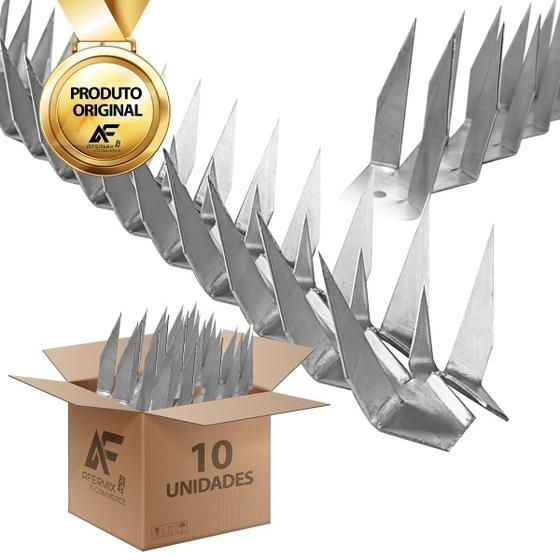 Imagem de Kit 10 Mandíbula De Proteção De Muro Espeto Cerca Farpado 10 Metros
