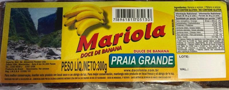 Kit 10 mariola praia grande 300g doce de banana Menor preço em Kit 10 mariola praia grande 300g doce de banana