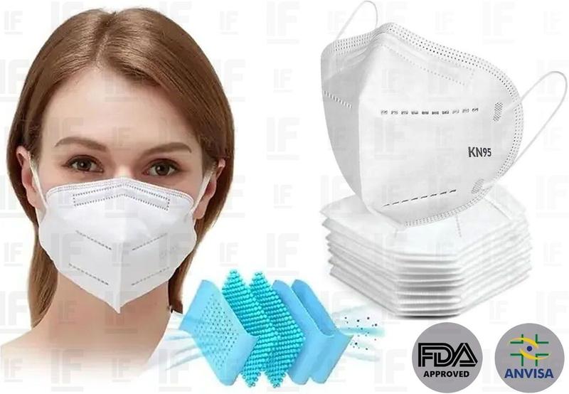 Kit 10 Máscara De Proteção Hospitalar Pff2 N95 Com Clip Nasal Padrão KN95 Menor preço em Kit 10 Máscara De Proteção Hospitalar Pff2 N95 Com Clip Nasal Padrão KN95