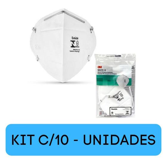 Imagem de Kit 10 Máscara Descartável Dobrável PFF2 9920H - 3M 