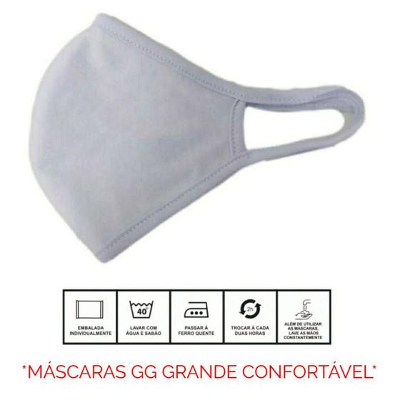 Imagem de Kit 10 Mascara GG Tecido Duplo Algodão Lavável Reutilizável