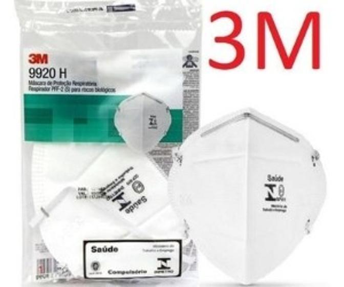 Imagem de Kit 10 Máscaras PFF2 3M Hospitalar 9920H com registro Anvisa e selo inmetro CA 17611 n95