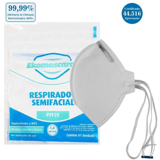 kit 10 máscaras respirador semi -facial pff2 (n95) branca Menor preço em kit 10 máscaras respirador semi -facial pff2 (n95) branca