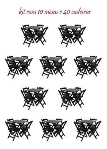 Imagem de KIT 10 Mesas 7070 + 40 Cadeiras Dobráveis