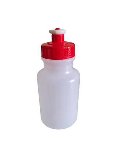 Imagem de Kit 10 Mini Garrafas Squeeze 300ml plástico transparente tampa colorida