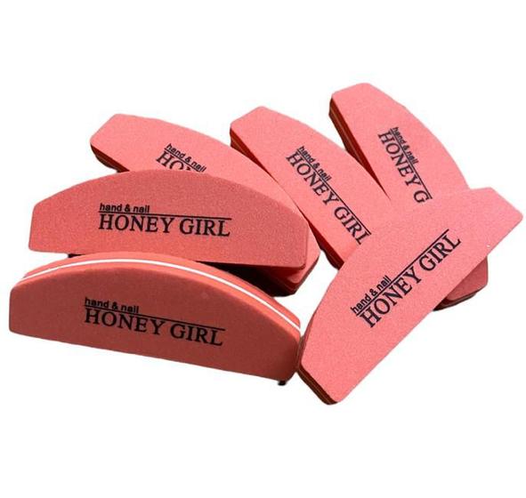Kit 10 Mini Lixa Buffer Bumerangue Fecha Poros 100/180 Honey Girl Unha