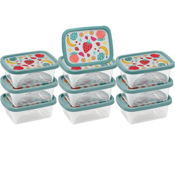 Imagem de Kit 10 Mini Pote 220ml Infantil Kids Lanche Tampa Marmita