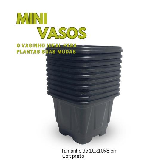 Imagem de kit 10 Mini Vasos Plásticos Mudas Suculentas Flores Plantas Cactos