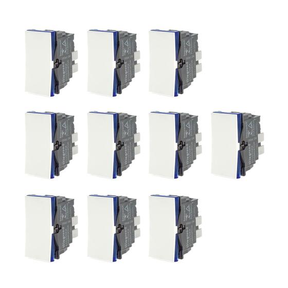 Imagem de Kit 10 Módulo Interruptor Simples Pial Plus+ Legrand Borne Automático 611010BC