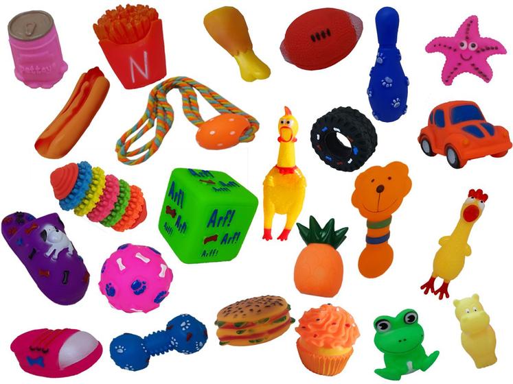 Imagem de Kit 10 Mordedores Brinquedo Diversos P/ Cachorros Pequenos, Médios e Grande porte