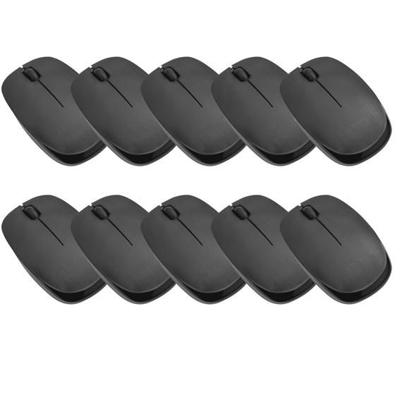 Imagem de Kit 10 Mouse Sem Fio USB Danet 2.4GHZ 1200DPI Ergonômico