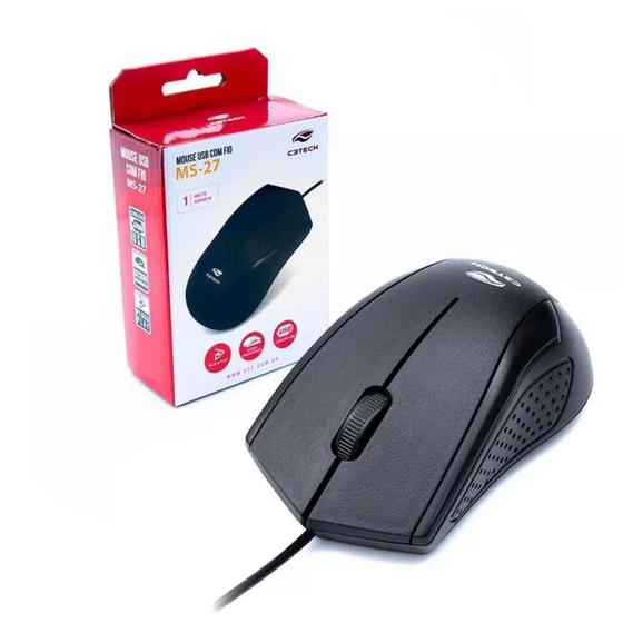 Imagem de Kit 10 Mouse Usb Ms-27bk Preto - C3Tech