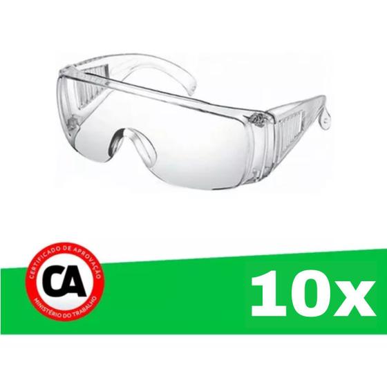 Kit 10 Óculos Proteção Segurança Sobrepor Anti Risco Epi Menor preço em Kit 10 Óculos Proteção Segurança Sobrepor Anti Risco Epi