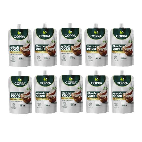 Imagem de Kit 10 Óleo de Coco Extravirgem Copra Pouch 100ml sem sabor