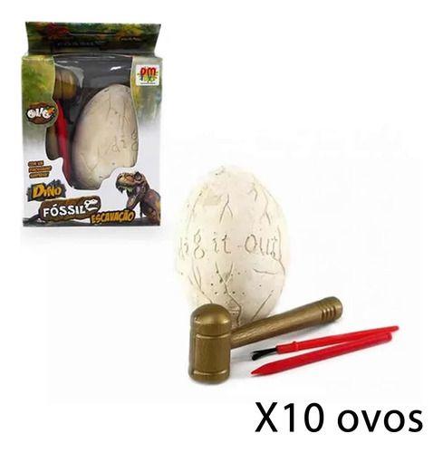 Imagem de Kit 10 Ovos Escavação Dinossauro Rex Fossil Lembrancinha