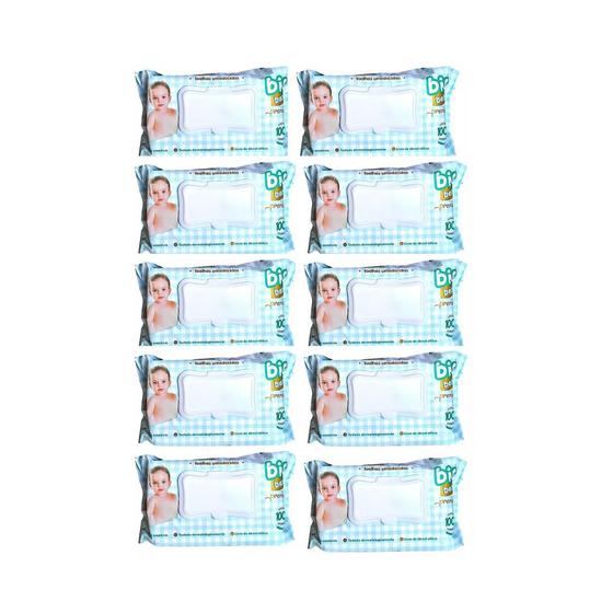 Imagem de Kit 10 Pacotes De Lenço Umedecido Premium Limpeza Do Bebê