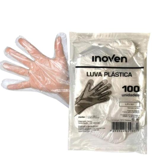 Imagem de Kit 10 Pacotes Luva Plástica Descartável 100 Unidades - Inoven  Luva para Restaurante Buffet