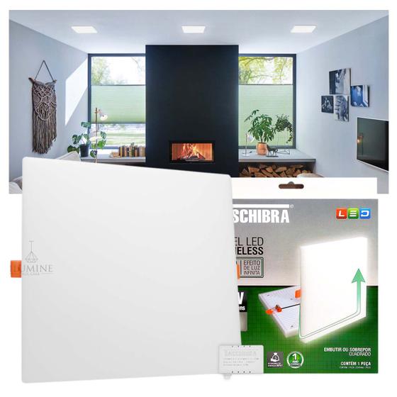 Imagem de Kit 10 Painéis LED Taschibra Frameless 32W Quadrado Embutir ou Sobrepor