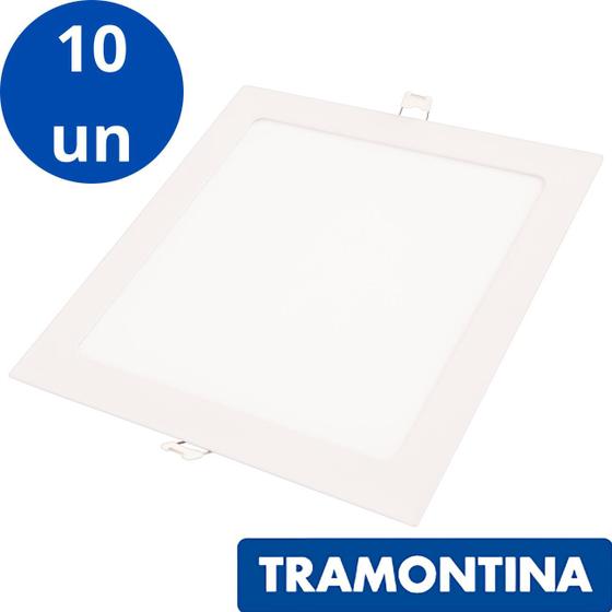 Imagem de Kit 10 Painel 18w Luminaria Plafon Embutir Led Sala Quarto Tramontina