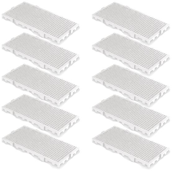 Imagem de Kit 10 Palete Estrado Pallet Plástico Resistente 25x50 Branco