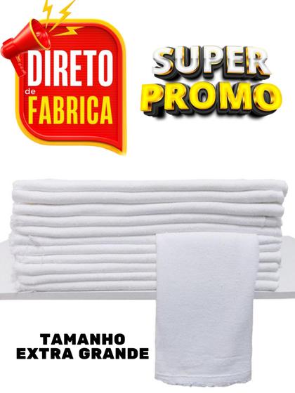 Imagem de Kit 10 Panos de Chão Branco Extra Grande Saco Limpeza Profunda Qualidade Premium Alvejado Sacaria